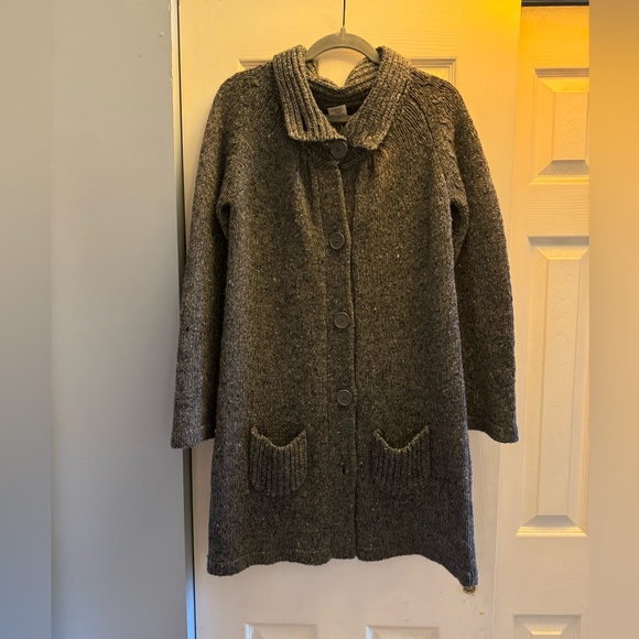 Max Edition Lambswool Blend Cable Knit Patch Pocket Cardigan Duster• Medium - Picture 1 of 6